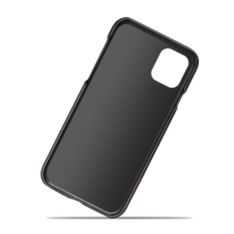 Skal iPhone 12 / 12 Pro Svart Ksq Tvåfärgad Lädereffekt