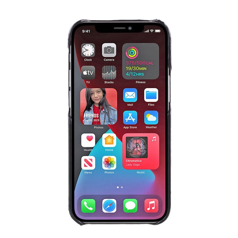 Skal iPhone 12 / 12 Pro Svart Ömsesidigt Korthållare