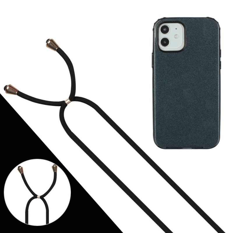 Skal iPhone 12 / 12 Pro Svart Paljetter Med Sladd