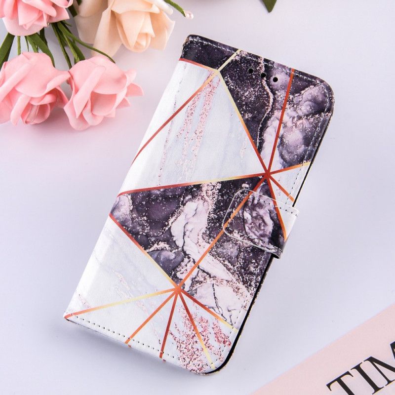 Skyddsfodral iPhone 12 / 12 Pro Rosa Geometrisk Marmor