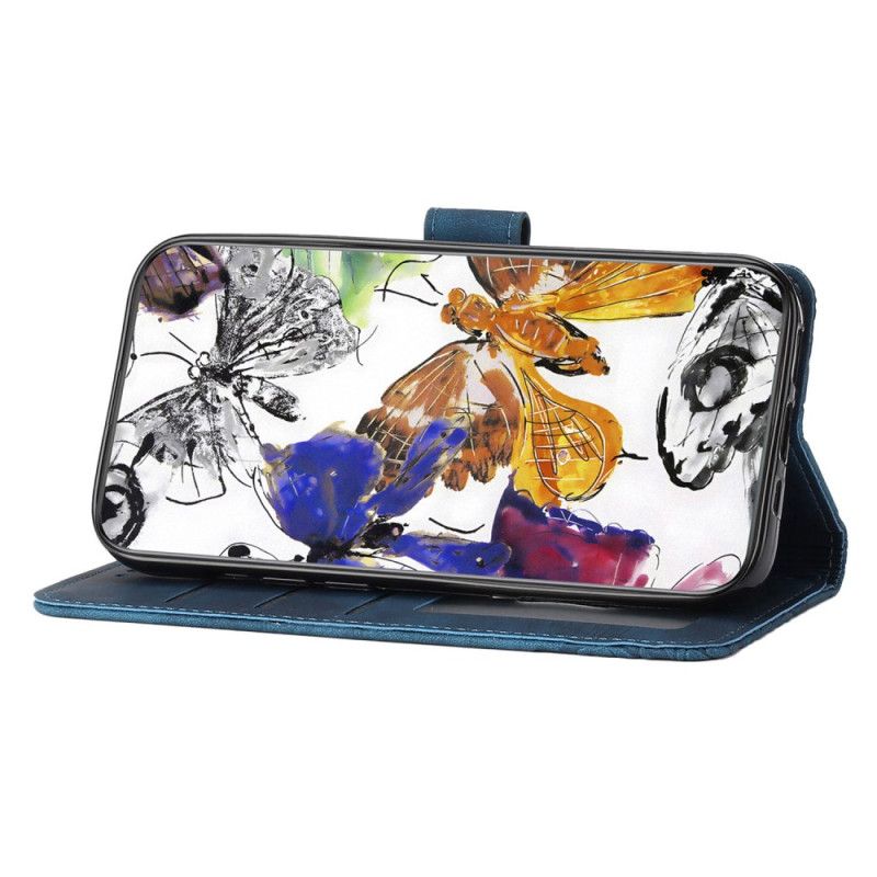 Läderfodral Samsung Galaxy S25 5g Edge Telefonfodral Fjärilseffekt I Mocka