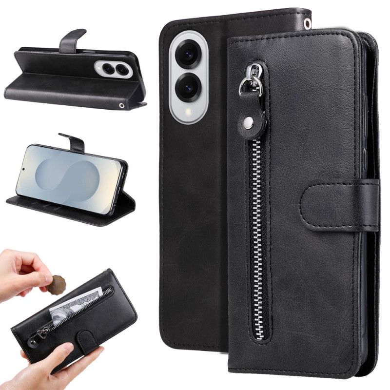 Läderfodral Samsung Galaxy S25 5g Edge Telefonfodral Påse Med Dragkedja