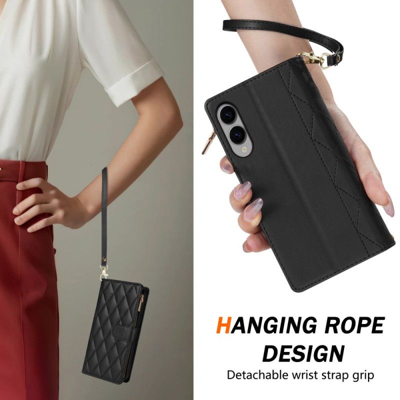 Läderfodral Samsung Galaxy S25 5g Edge Telefonfodral Plånbok Med Quilt