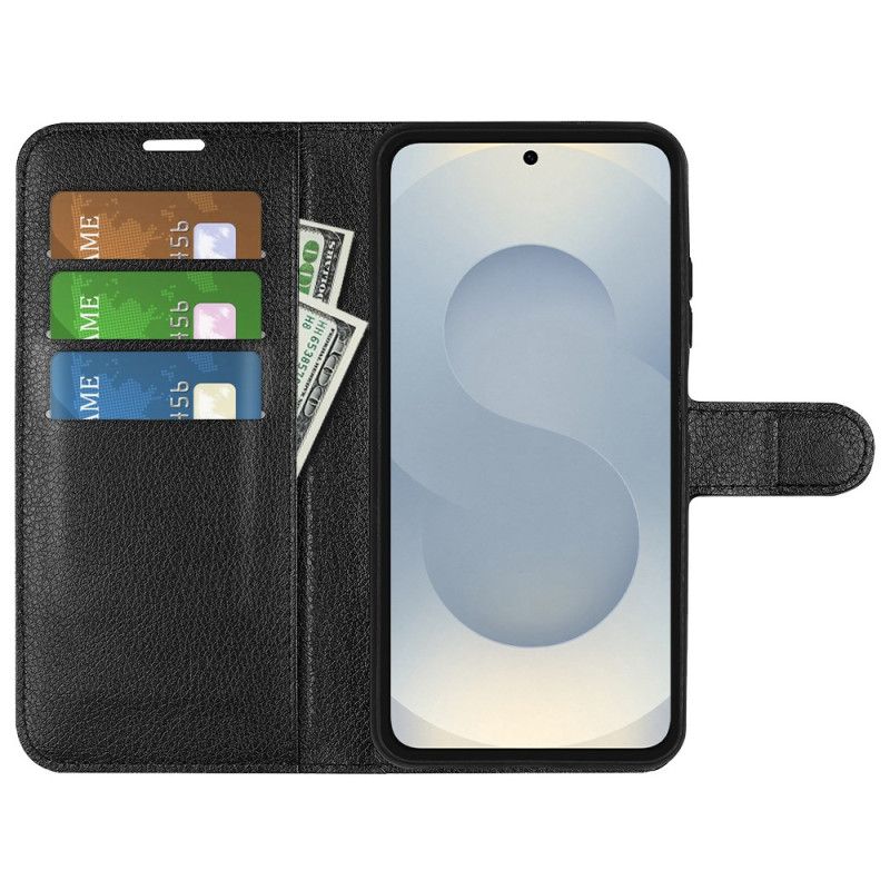 Läderskal Fodral Samsung Galaxy S25 5g Edge Litchi-imitationsläder