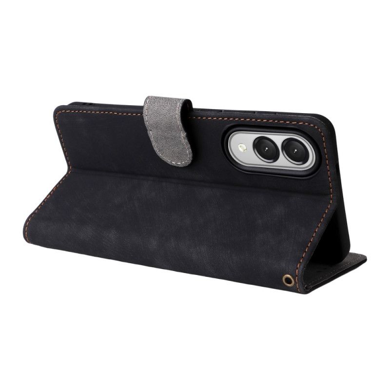 Läderskal Fodral Samsung Galaxy S25 5g Edge Rfid-funktion Med Rem