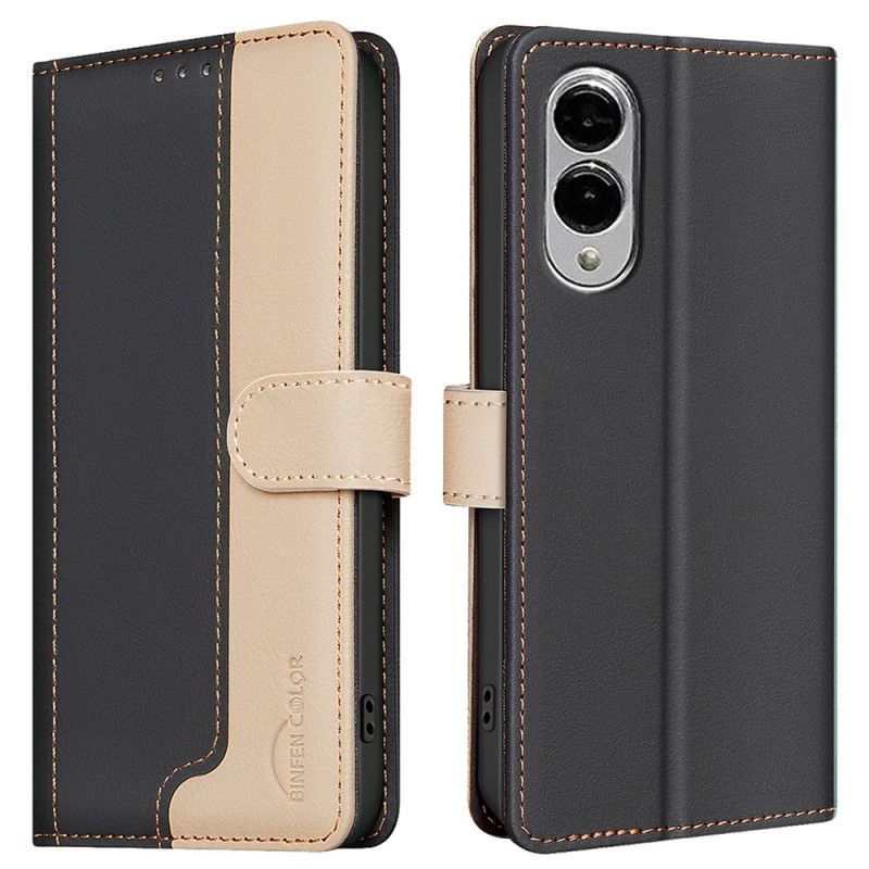 Läderskal Fodral Samsung Galaxy S25 5g Edge Tvåfärgad Binfen-färg