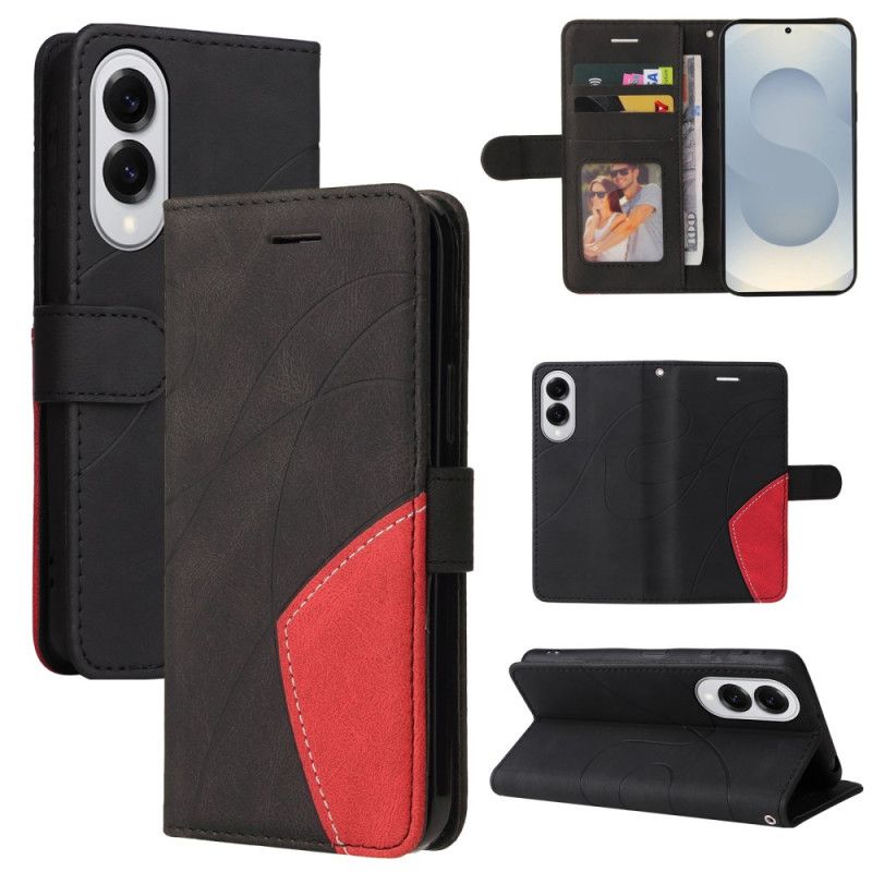 Läderskal Fodral Samsung Galaxy S25 5g Edge Tvåfärgad Krusning