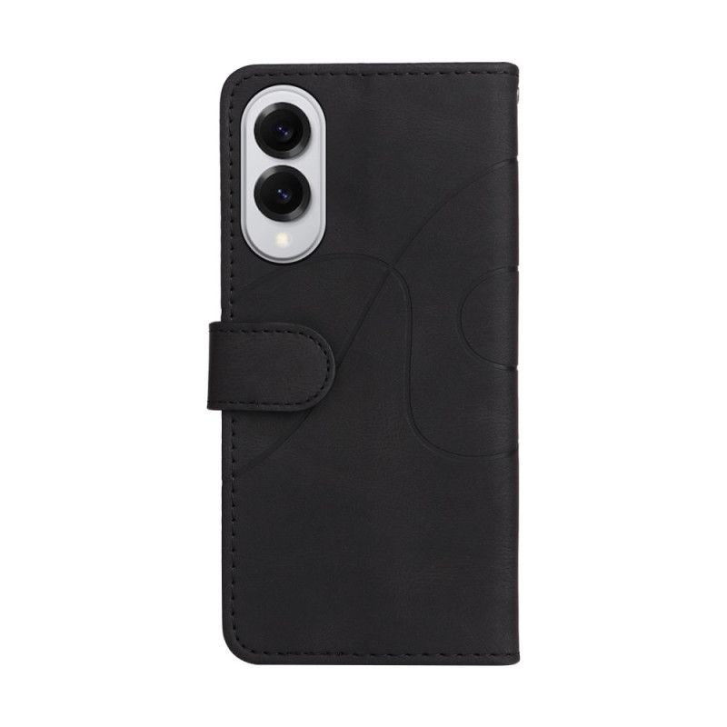 Läderskal Fodral Samsung Galaxy S25 5g Edge Tvåfärgad Krusning