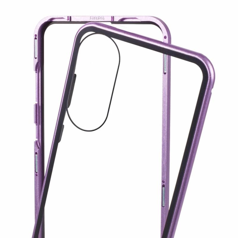 Skal För Samsung Galaxy S25 5g Edge Härdat Glas Och Magnetisk Ram