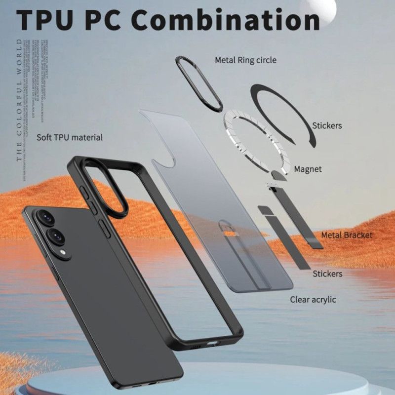 Skal För Samsung Galaxy S25 5g Edge Kompatibel Med Magsafe Med Integrerat Stativ