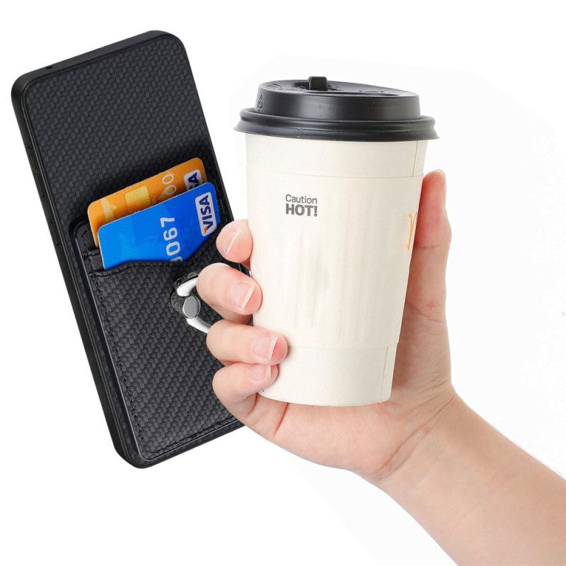 Skal Samsung Galaxy S25 5g Edge Kolfiber Med Korthållare Och Ringställ