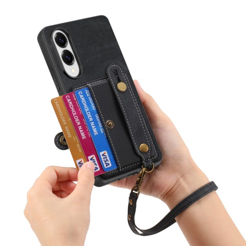 Skal Samsung Galaxy S25 5g Edge Retro Korthållare Och Handledsrem