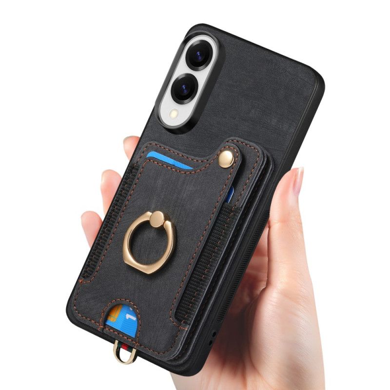 Skal Samsung Galaxy S25 5g Edge Telefonfodral Retro Rfid-korthållare Och Rem