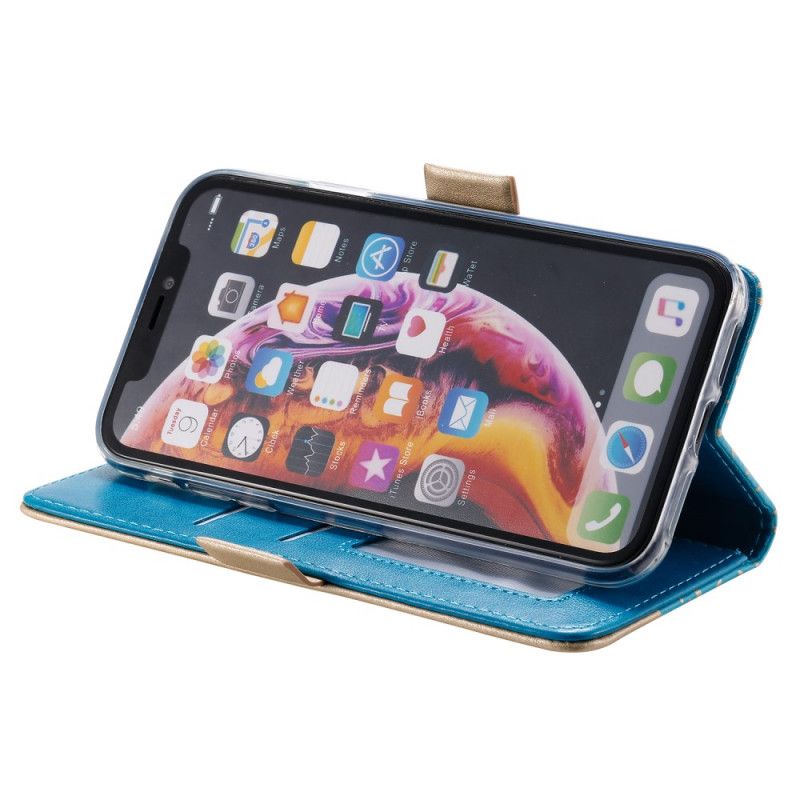 Läderfodral iPhone XR Svart Spetsband