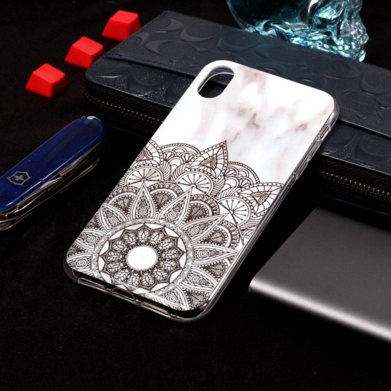Skal för iPhone XR Marmorerad Mandala