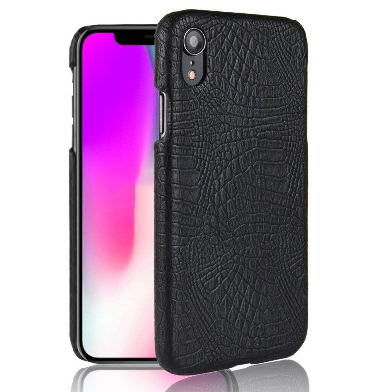 Skal för iPhone XR Svart Krokodilhudeffekt