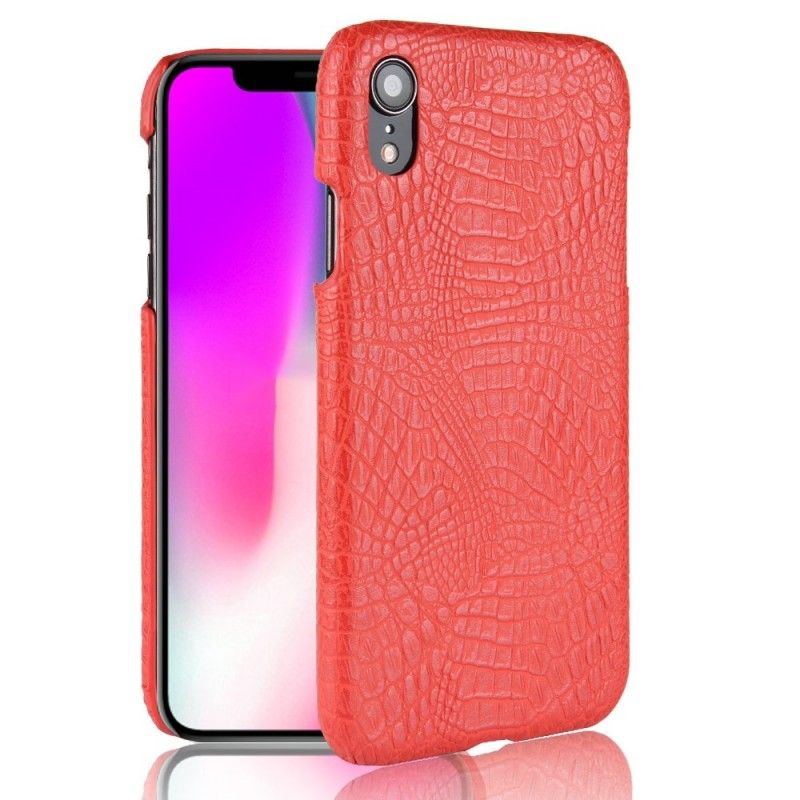 Skal för iPhone XR Svart Krokodilhudeffekt