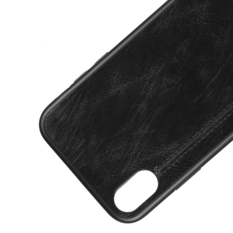 Skal för iPhone XR Svart Sömmar I Läderstil