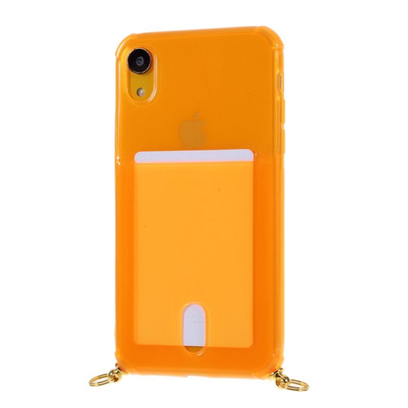 Skal iPhone XR Magenta Mobilskal Sladd Med Korthållare