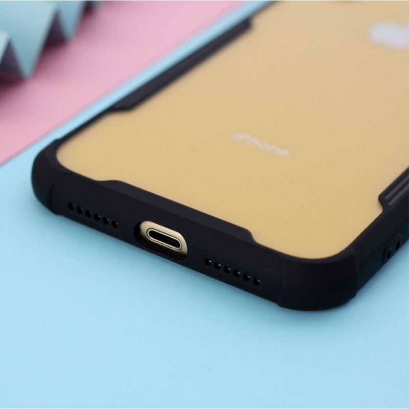 Skal iPhone XR Svart Hybrid Med Färgade Kanter