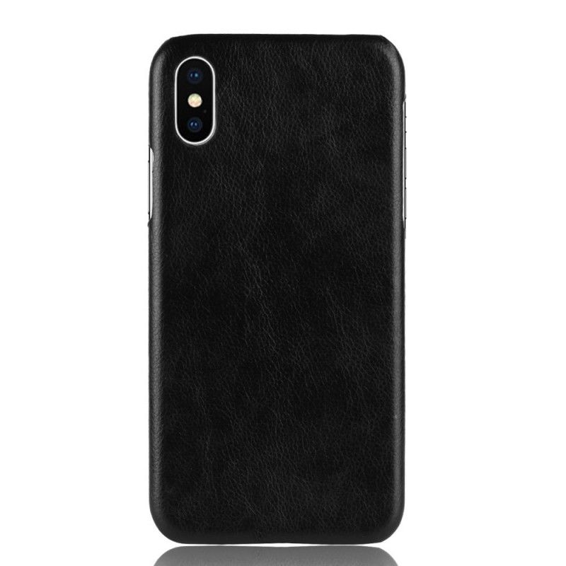 Skal iPhone XR Svart Lychee-Lädereffekt