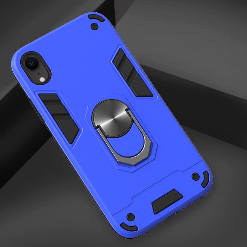 Skal iPhone XR Svart Mobilskal Avtagbar Metallhållare