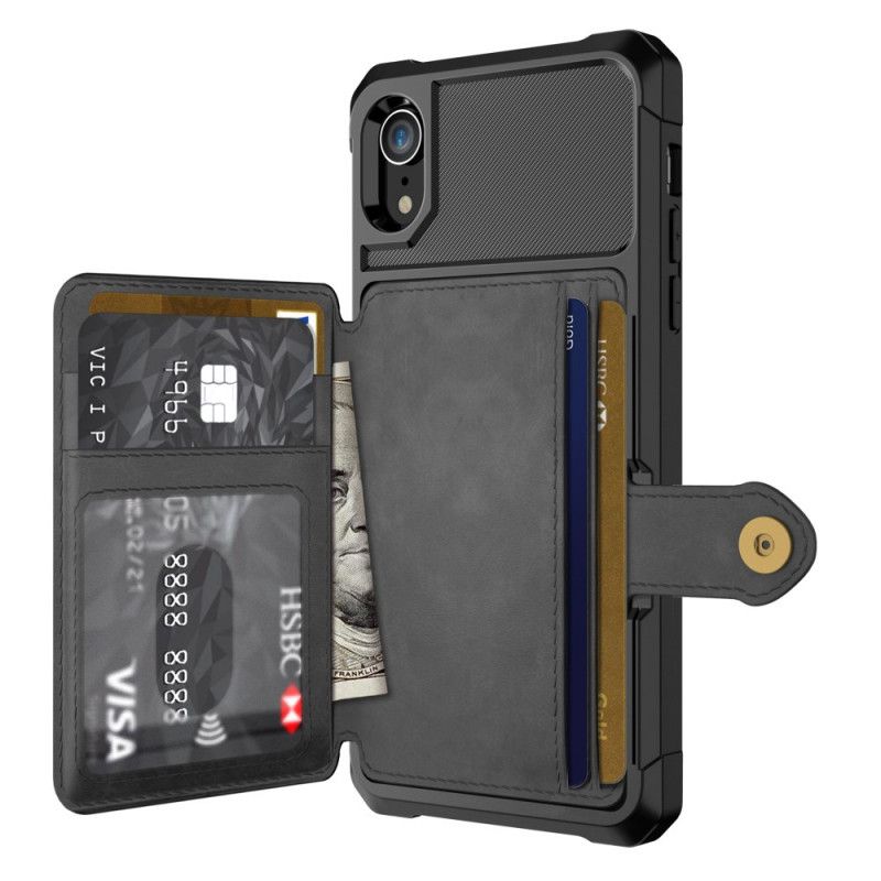 Skal iPhone XR Svart Multifunktionell Korthållare