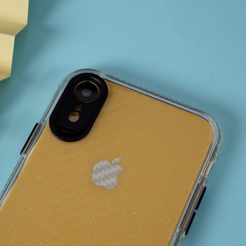 Skal iPhone XR Svart Transparent Kolfiberstruktur