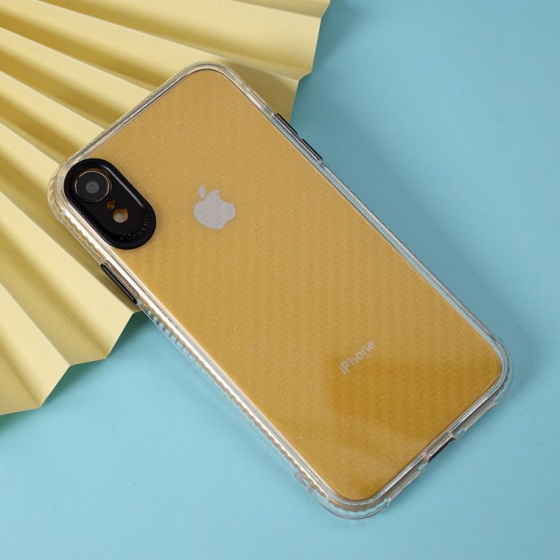 Skal iPhone XR Svart Transparent Kolfiberstruktur