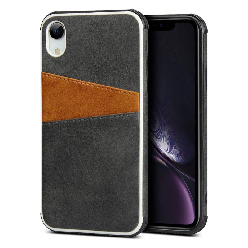 Skal iPhone XR Svart Tvåfärgat Dubbelkorthållare