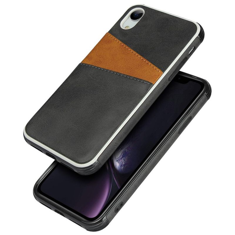 Skal iPhone XR Svart Tvåfärgat Dubbelkorthållare