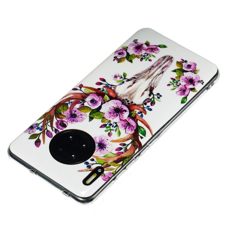 Skal för Huawei Mate 30 Pro Fluorescerande Blommig Älg