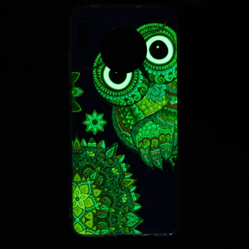 Skal för Huawei Mate 30 Pro Fluorescerande Mandalauggla
