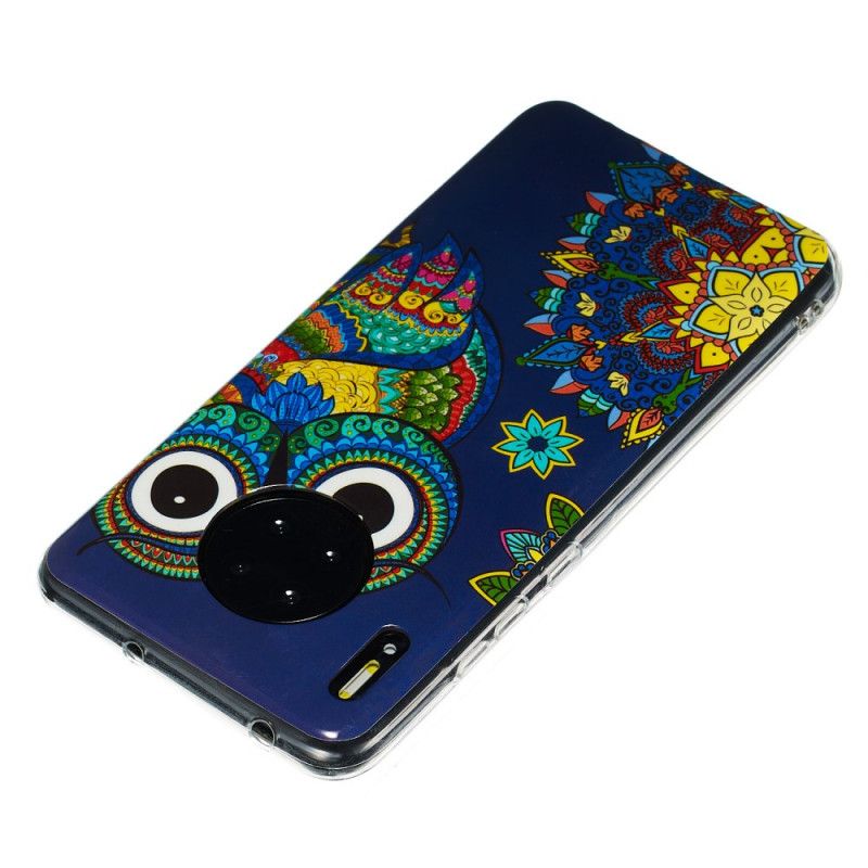 Skal för Huawei Mate 30 Pro Fluorescerande Mandalauggla