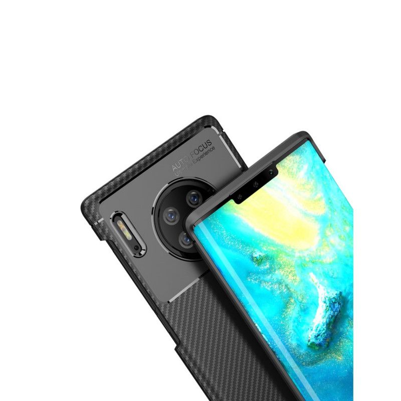 Skal för Huawei Mate 30 Pro Svart Flexibel Kolfiberstruktur