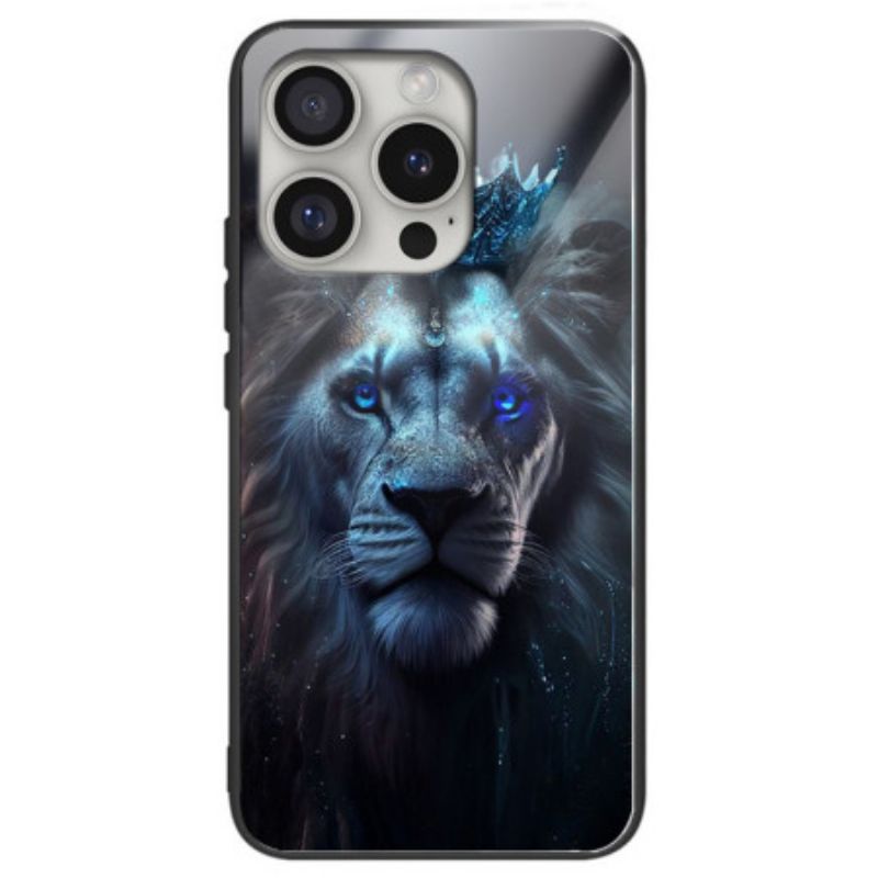 Skal iPhone 16 Pro Max Blå Lejon Härdat Glas