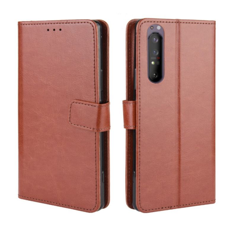 Fodral för Sony Xperia 1 II Svart Flashigt Konstläder