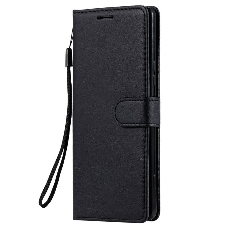 Skyddsfodral Sony Xperia 1 II Svart Lädereffekt Med Rem
