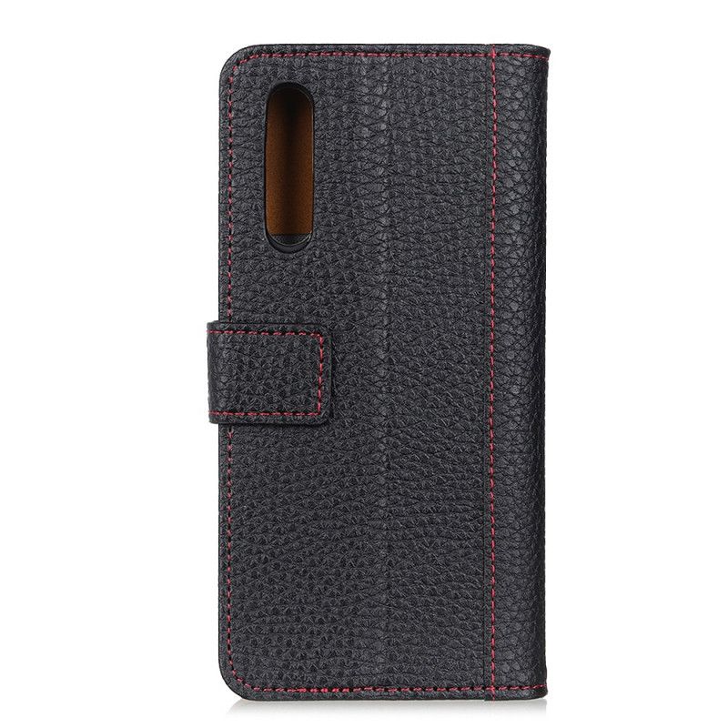 Skyddsfodral Sony Xperia 1 II Svart Sömmar I Lycheskinn