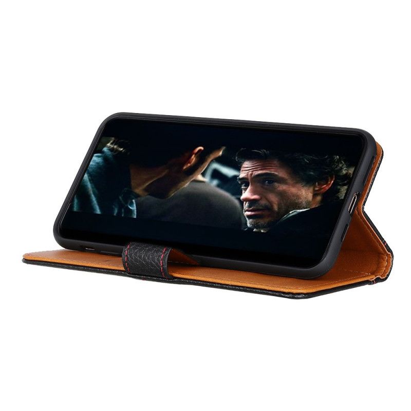 Skyddsfodral Sony Xperia 1 II Svart Sömmar I Lycheskinn