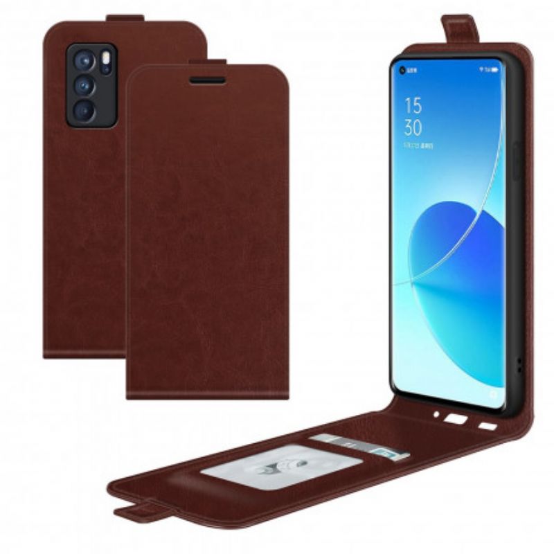 Fodral Oppo Reno 6 Pro 5g Vertikal Lädereffektflik