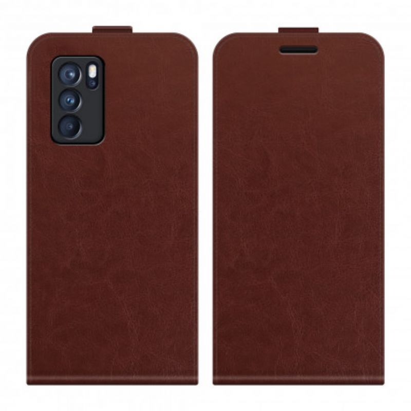 Fodral Oppo Reno 6 Pro 5g Vertikal Lädereffektflik