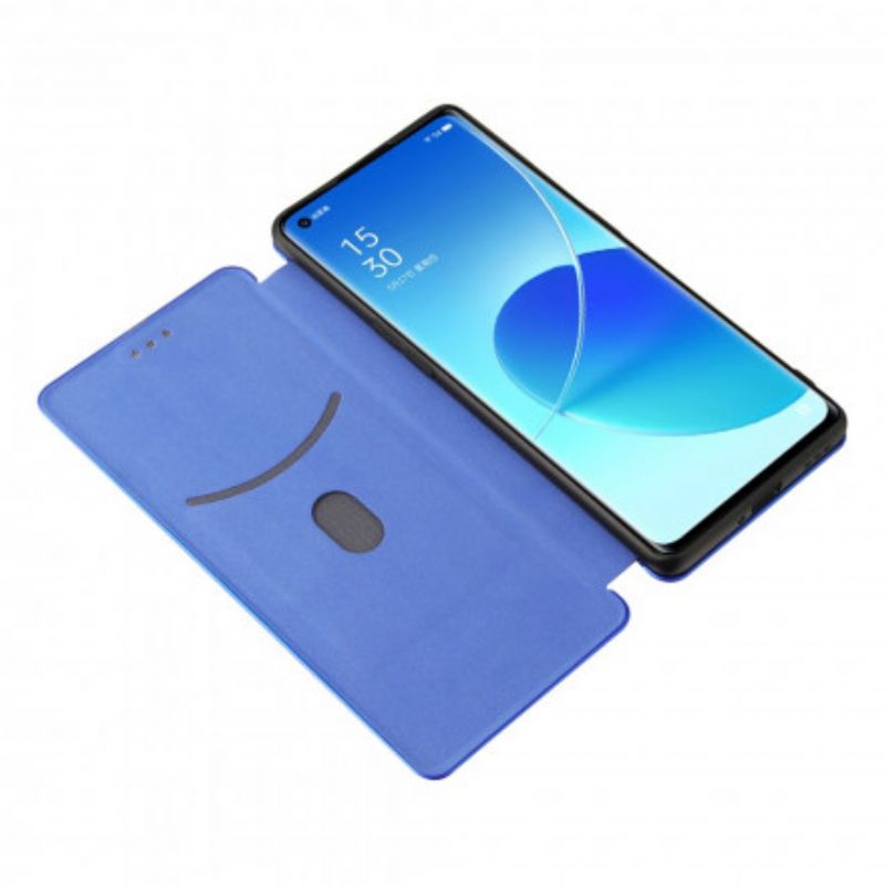Folio-fodral Oppo Reno 6 Pro 5g Telefonfodral Färgad Kolsilikon
