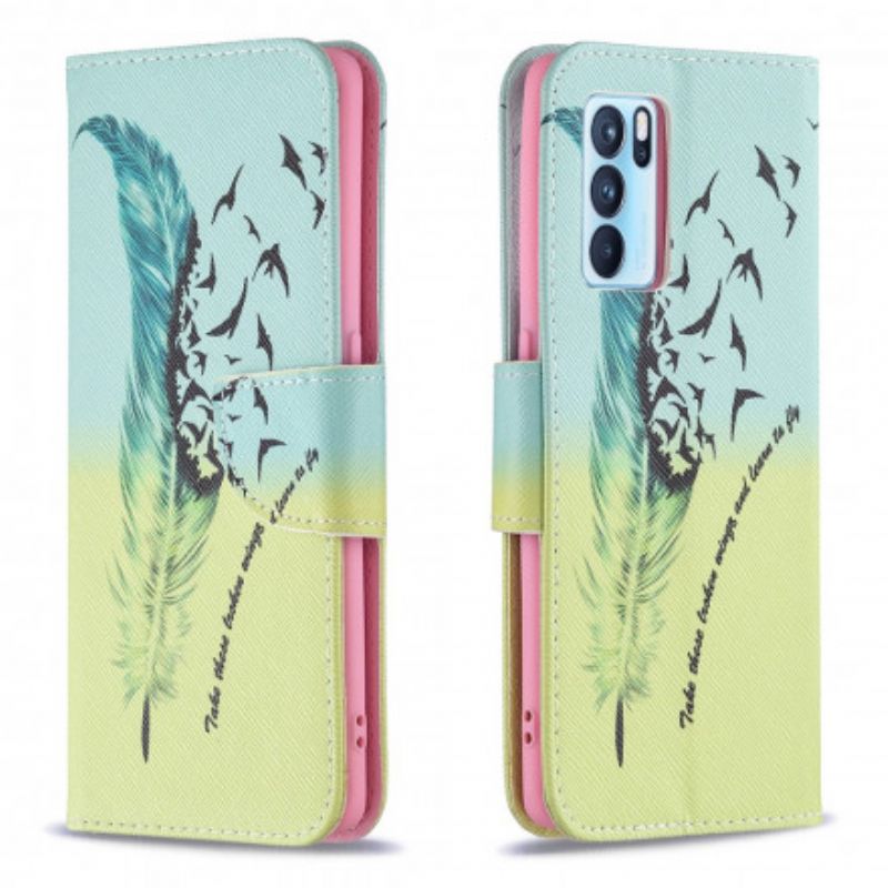 Läderfodral Oppo Reno 6 Pro 5g Telefonfodral Lär Dig Att Flyga
