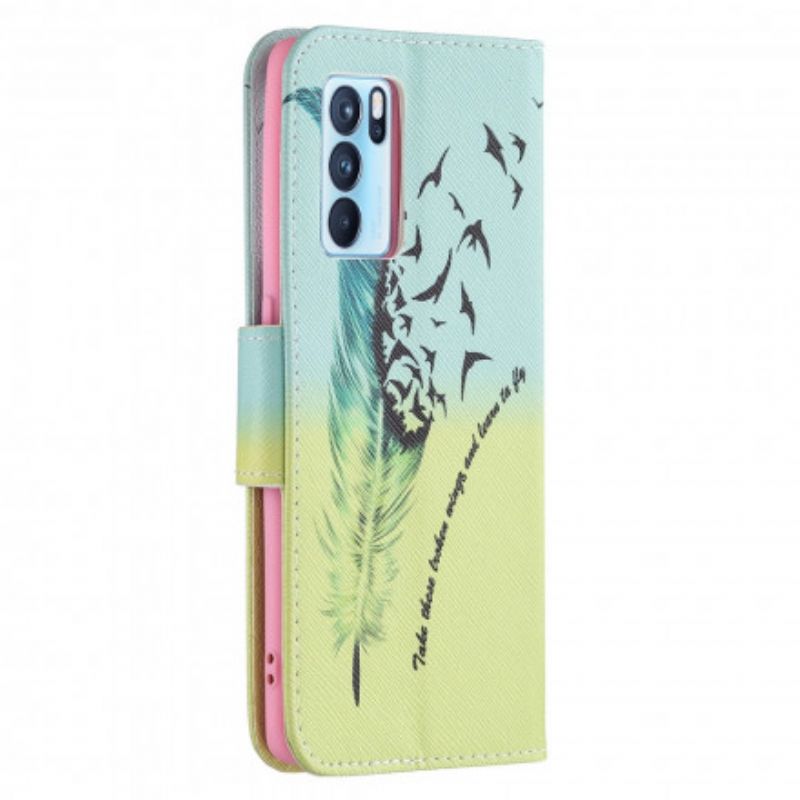Läderfodral Oppo Reno 6 Pro 5g Telefonfodral Lär Dig Att Flyga