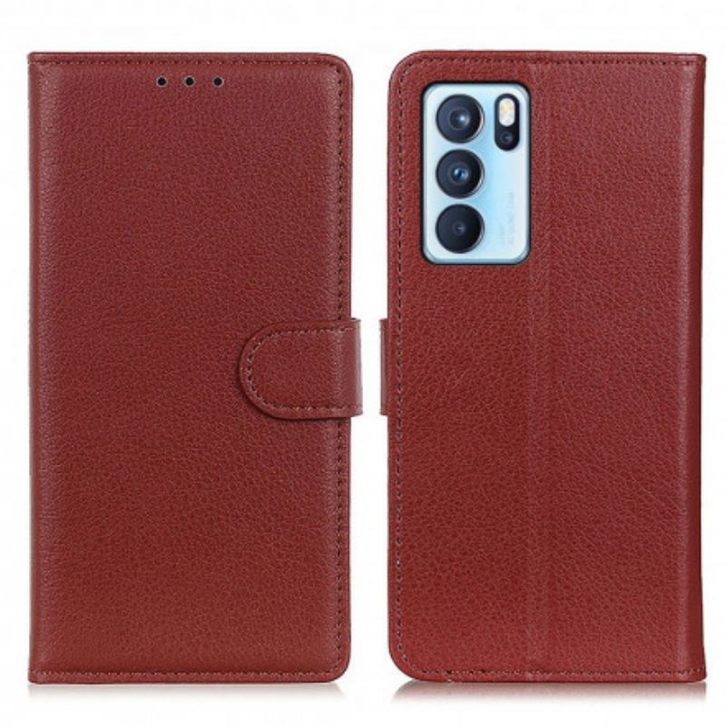 Läderfodral Oppo Reno 6 Pro 5g Telefonfodral Lychee Konstläder