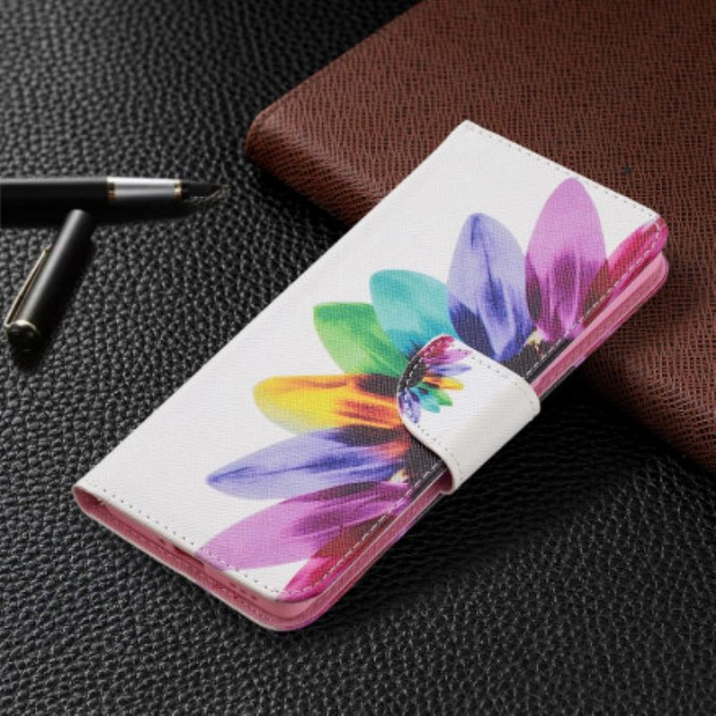 Läderskal Fodral Oppo Reno 6 Pro 5g Blommavattenfärg
