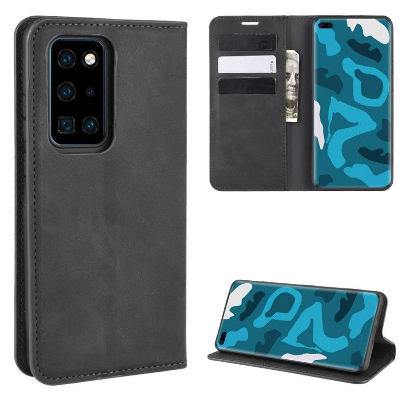 Folio-fodral för Huawei P40 Pro Svart Lädereffekt I Affärsstil