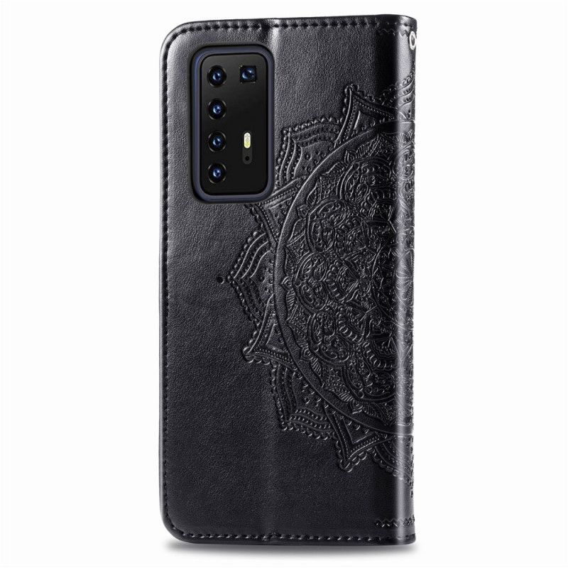 Läderskal Huawei P40 Pro Ljusblå Medelålders Mandala