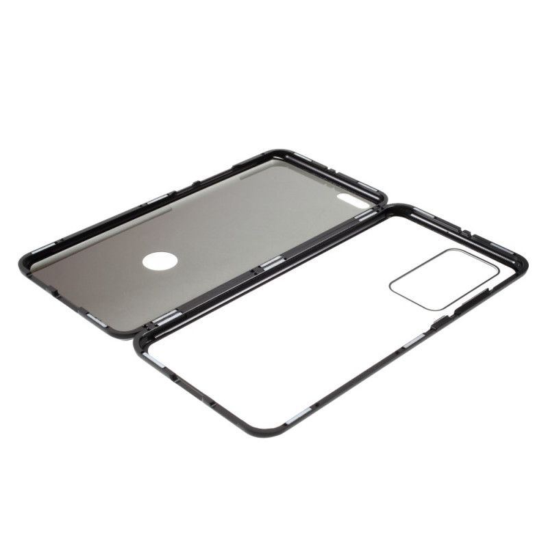 Skal Huawei P40 Pro Svart Metallkanter Och Dubbelhärdat Glas